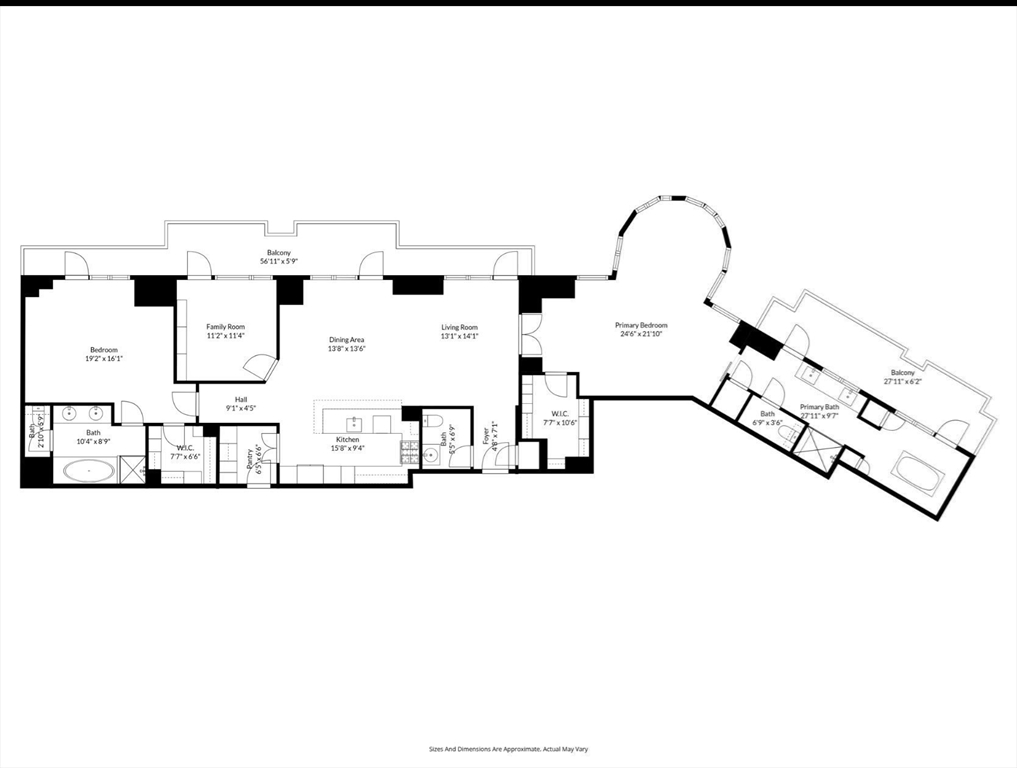 4 Battery Wharf, Unit PH 46 Boston, MA 02109 - Photo 39 of 39 a picture of a floor plan
