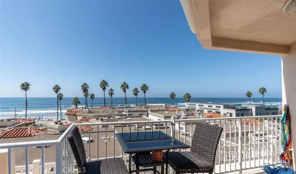 a view of a balcony with chairs