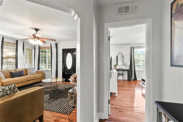 a living room with furniture