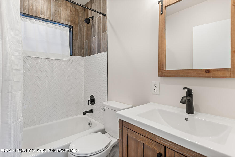 1215 Riverside Drive Aspen, CO 81611 - Photo 18 of 20 a bathroom with a sink a toilet and shower