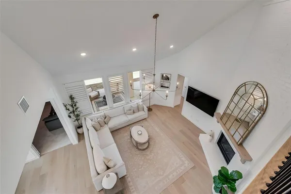 a living room with furniture