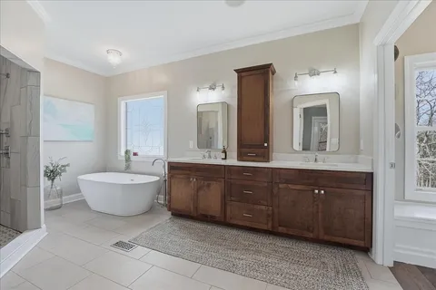 a bathroom with a shower and toilet