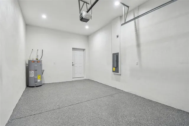 a view of an empty room with a windows