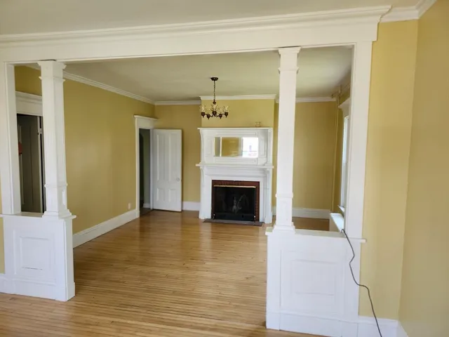 an empty room with a window