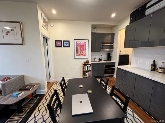 a workspace with furniture and window