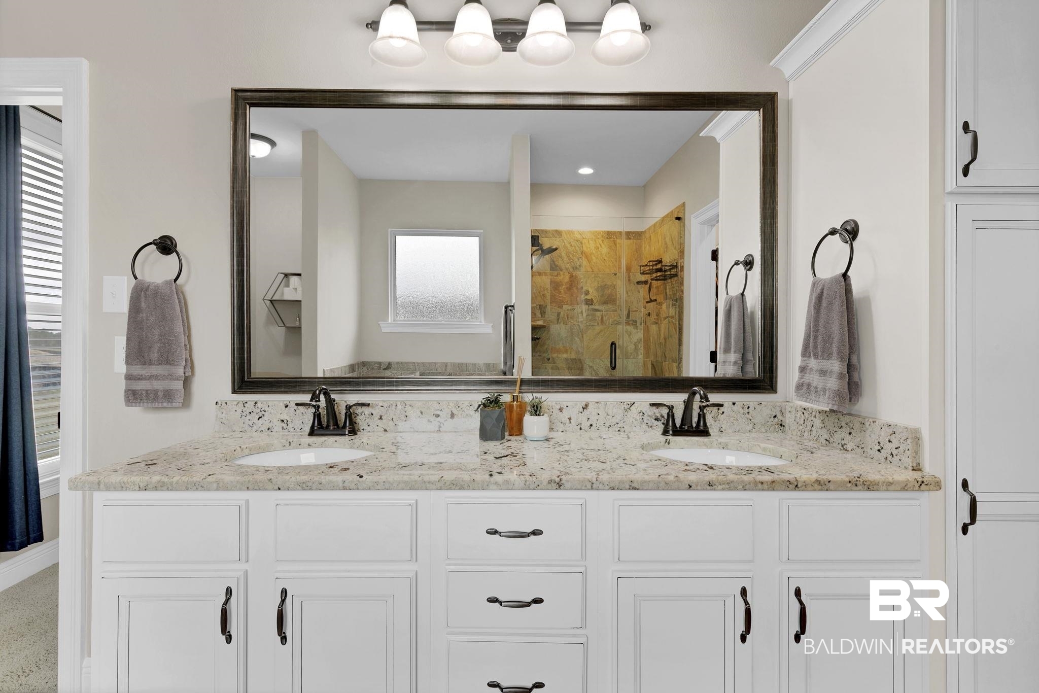 11247 Thistledown Loop Spanish Fort, AL 36527 - Photo 26 of 72 Full bathroom with double vanity, a stall shower, and a sink