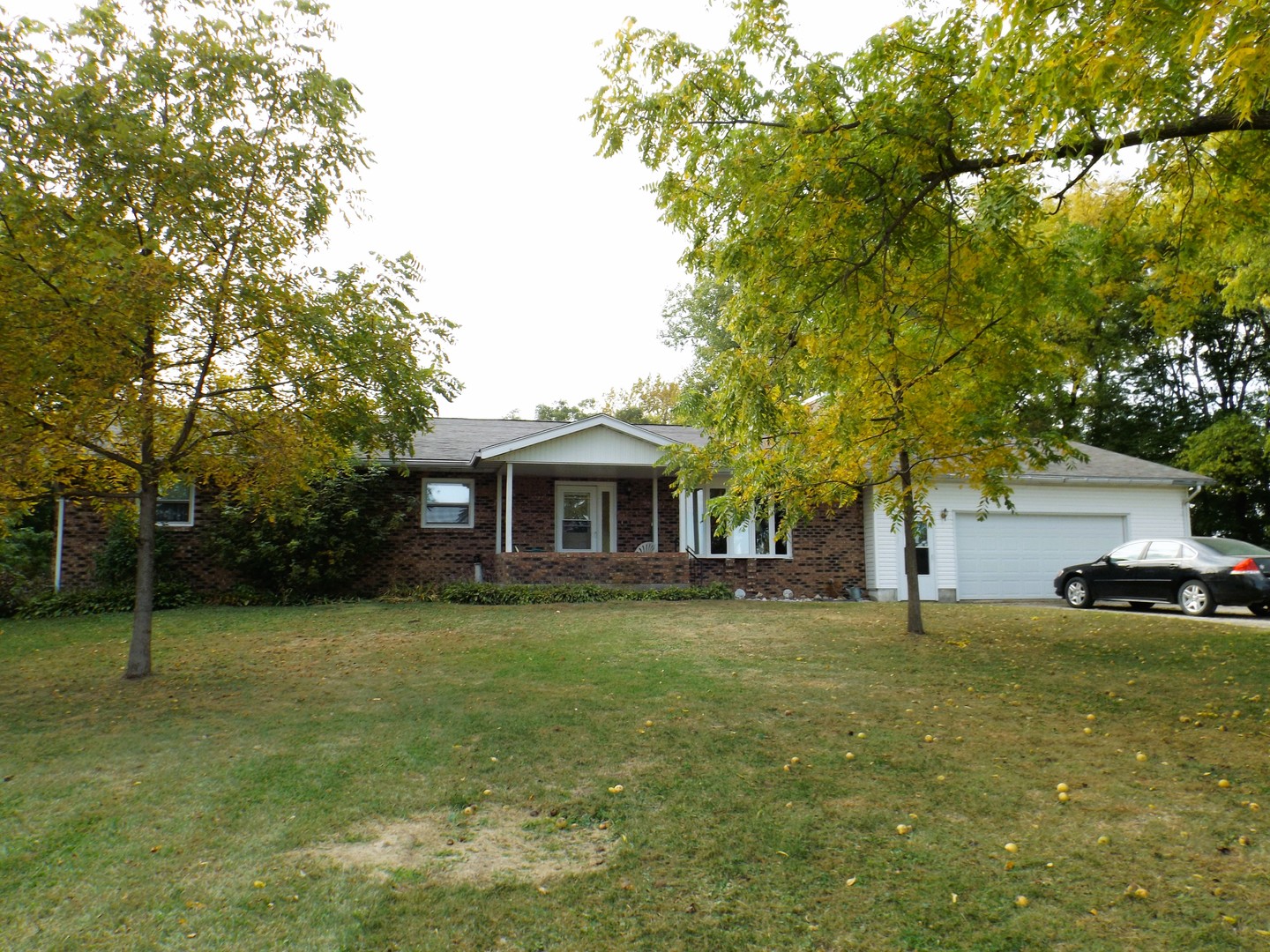 a view of a yard in front of a house