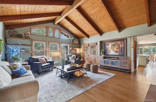 a living room with furniture