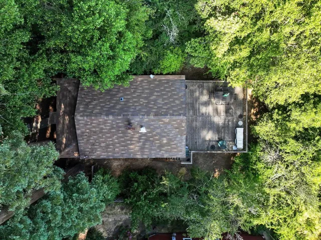 a view of a lake with a mountain