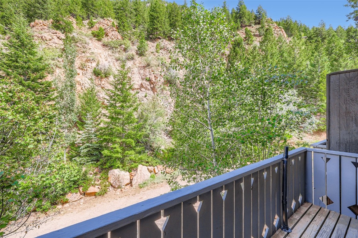 819 Valley View Drive Georgetown, CO 80444 - Photo 15 of 29 a wooden bench sitting in backside of a forest