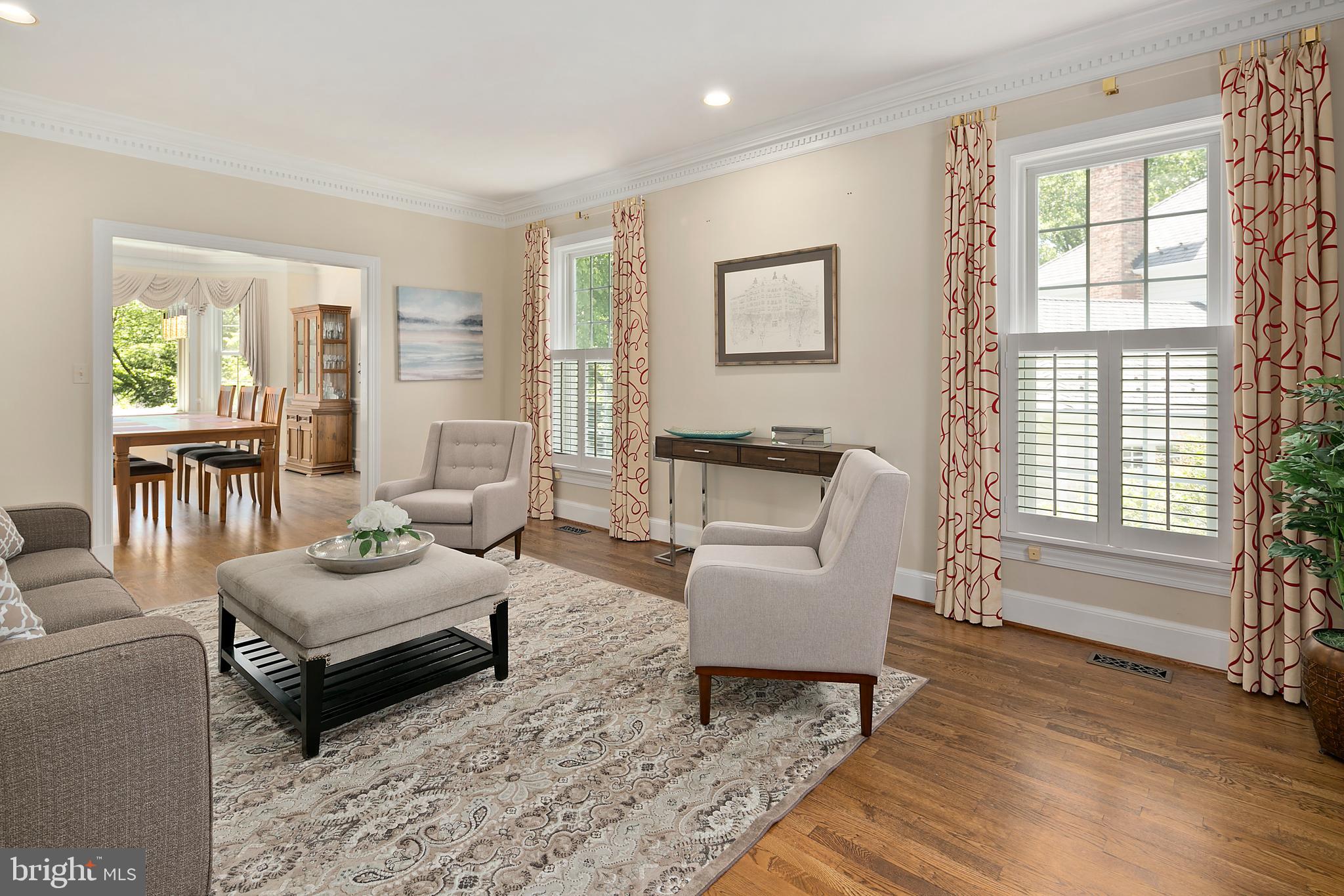6612 Quaker Ridge Road North Bethesda, MD 20852 - Photo 6 of 40 Living Room opens to Dining Room