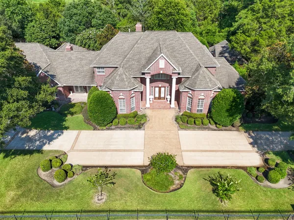 an aerial view of a house