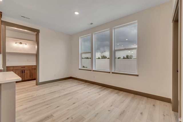 3317 South 1000 West, Unit 6010 Logan, UT 84321 - Photo 17 of 34 Unfurnished dining area with recessed lighting and light wood finished floors