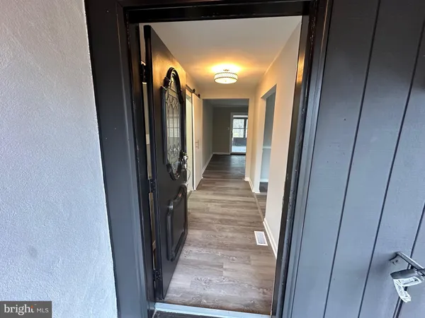 a view of a hallway with a elevator