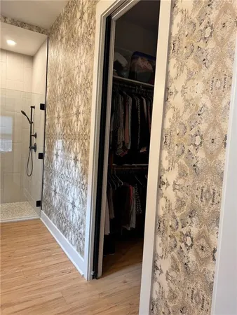 a bathroom with a shower