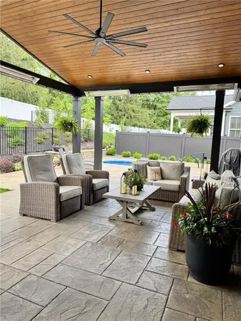 a outdoor space with furniture