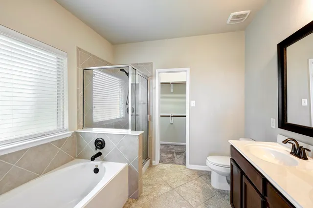 a bathroom with a sink mirror toilet and bathtub