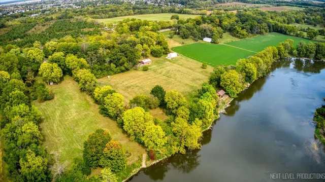 a view of a yard with an umbrella