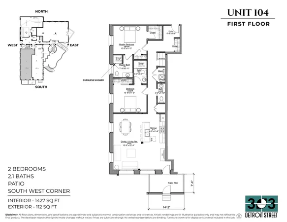 $1,095,000 | 303 Detroit Street, Unit 104, Ann Arbor, MI 48104