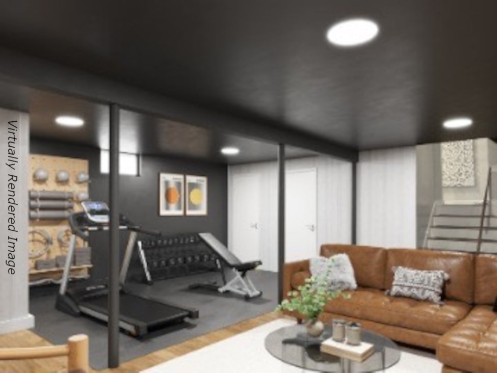 30 Linda Road Andover, MA 01810 - Photo 33 of 42 a living room with furniture gym equipment and a view of kitchen