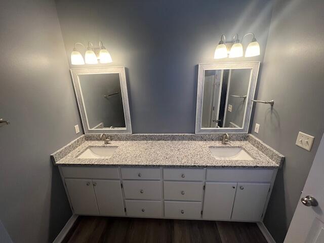 161 Walnut Street Santa Rosa Beach, FL 32459 - Photo 14 of 19 a bathroom with double sink and a mirror