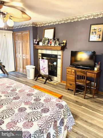 a room with a table and chairs