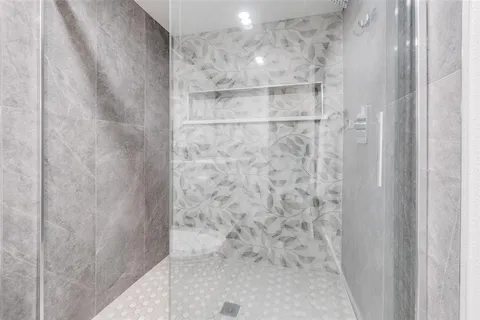a bathroom with a shower