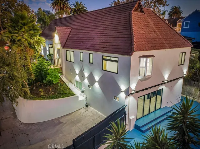 a view of a house with wooden floor