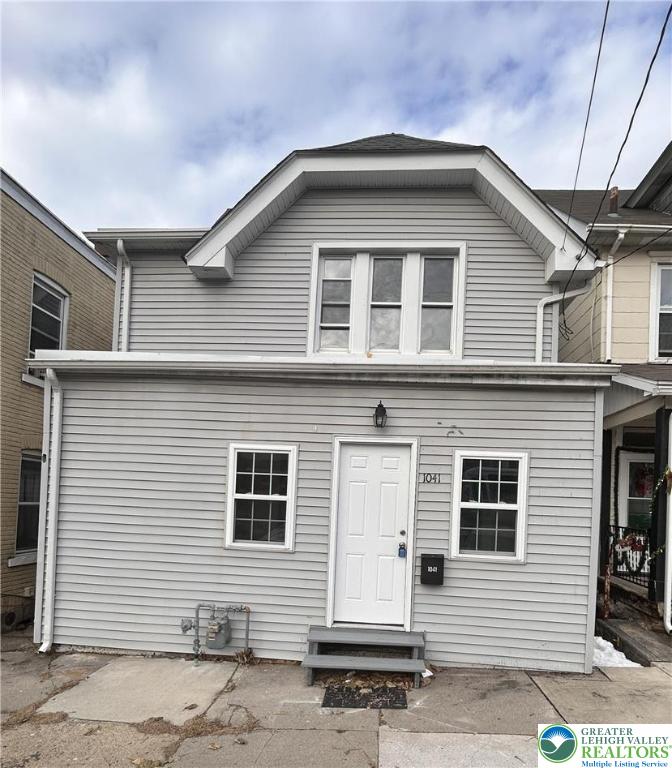 a front view of a house