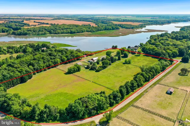 a view of a lake with a outdoor space