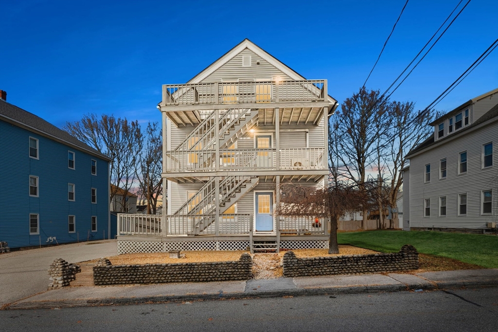 a front view of a building