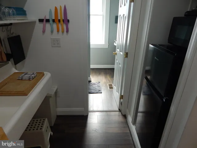 a view of hallway with stairs