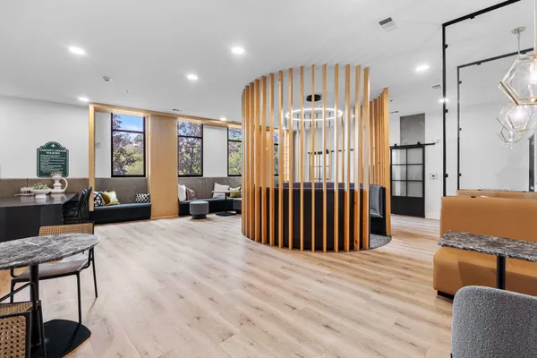 a view of livingroom with furniture and wooden floor