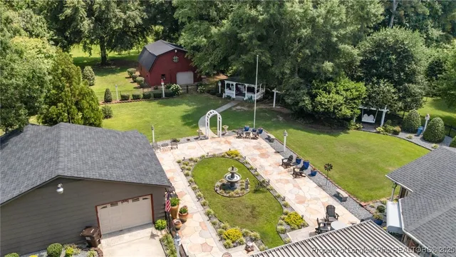 an aerial view of a house