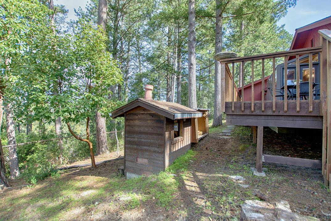 79 Pine Avenue Mount Hermon, CA 95041 - Photo 28 of 32 a view of a small yard with wooden fence and large trees