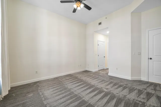 a view of an empty walk in closet