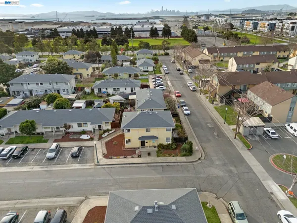 an aerial view of a city