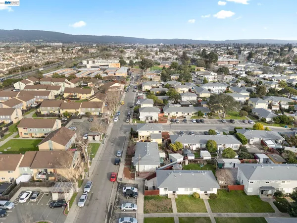 an aerial view of a city