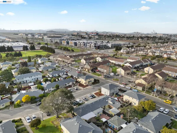 an aerial view of a city