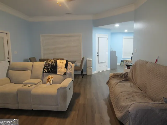 a living room with furniture and a couch