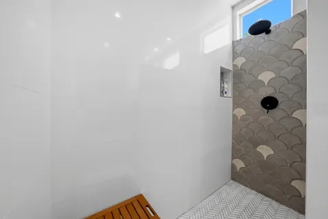 a bathroom with a shower