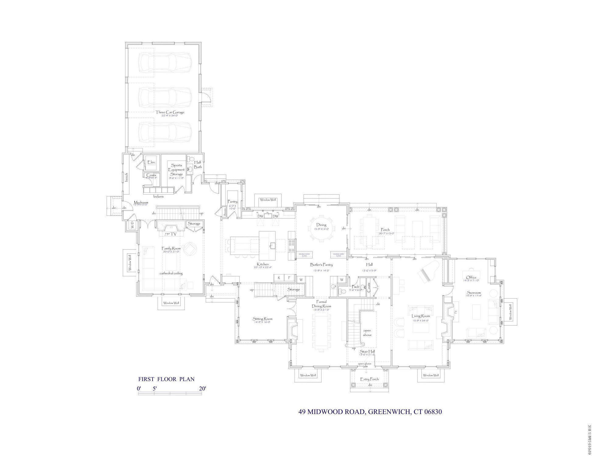 49 Midwood Road Greenwich, CT 06830 - Photo 29 of 31 First Floor Plan