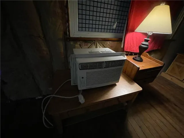 a bathroom with a sink vanity and a mirror