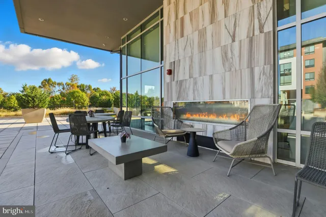 a outdoor space with furniture