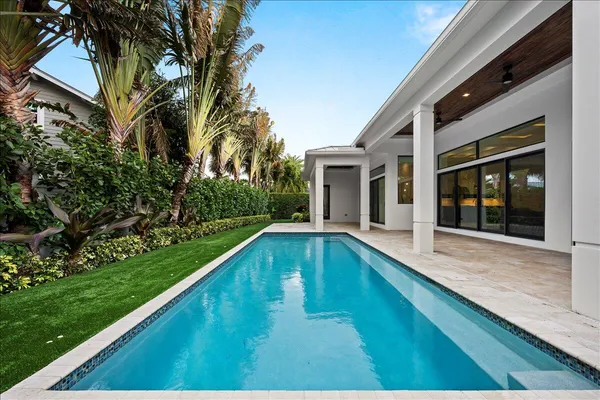 a view of outdoor space yard and swimming pool