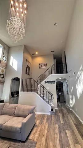 a living room with furniture