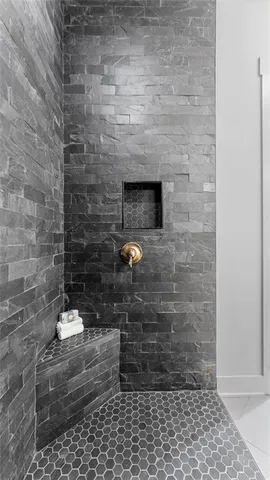 a bathroom with a shower