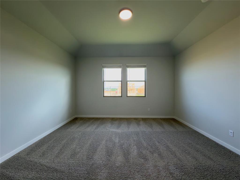 120 Millwood Road Lavon, TX 75166 - Photo 25 of 34 Spacious room featuring vaulted ceilings, neutral-toned walls, and plush carpeting