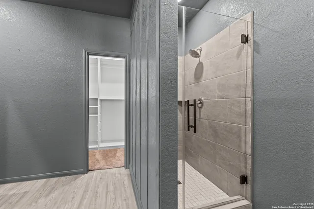 a bathroom with a shower