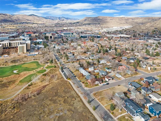 an aerial view of a city